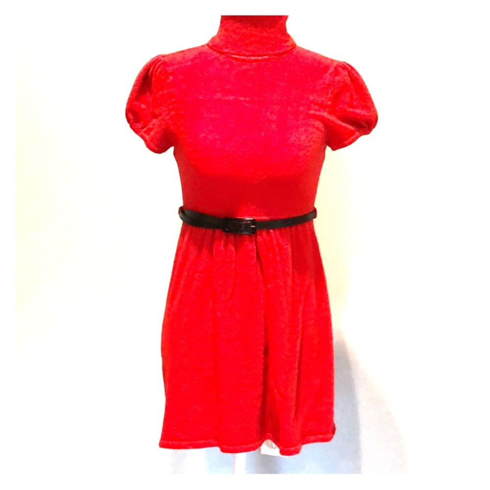 Red sweater dress